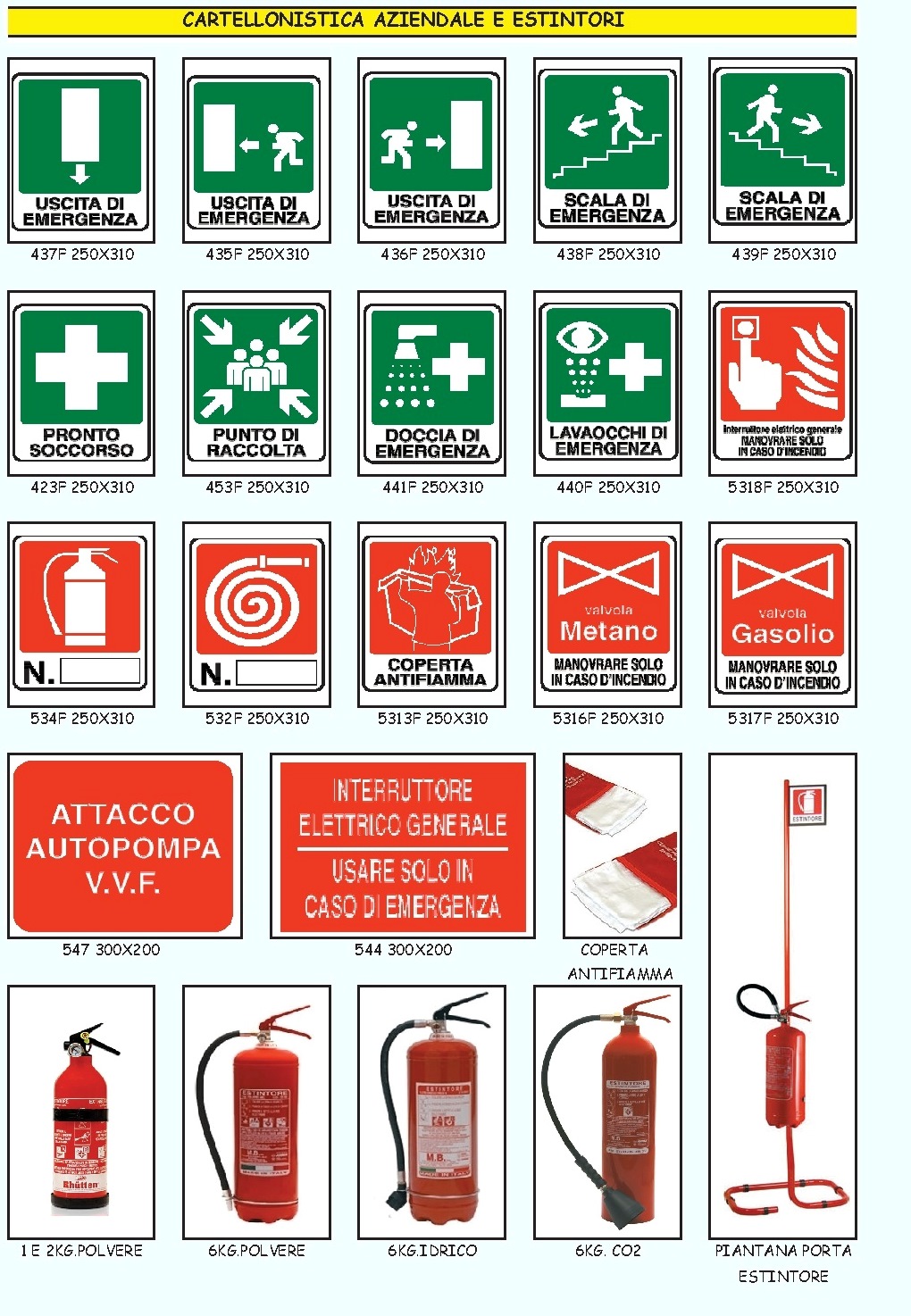 Cartellonistica Aziendale e Estintori